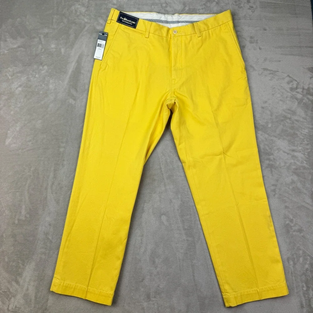 Polo Ralph Lauren Suffield Pant Mens 36/30 Yellow Classic Fit Chino New MSRP $98